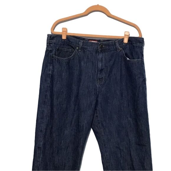 Chaps Blue Straight Fit Cotton Jeans 40x30 - Picture 3 of 10